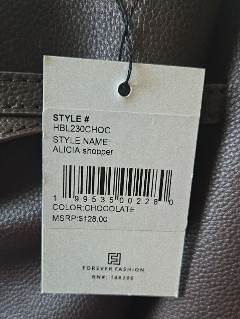 London Fog Dark Brown Pebbled Vegan Leather Tote